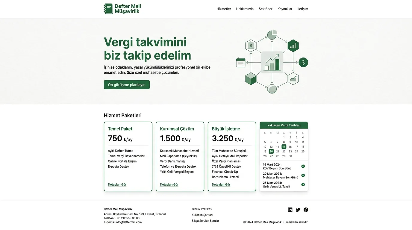 Accounting and tax advisory site design preview