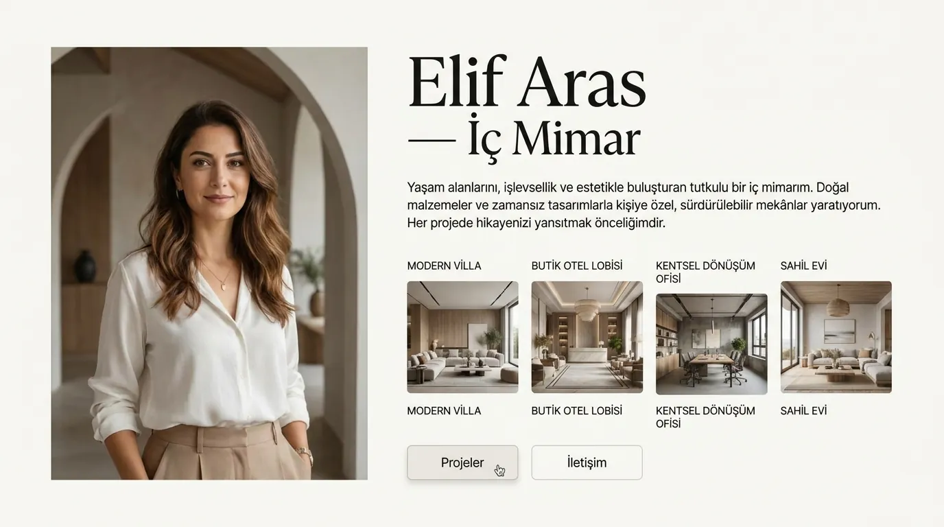 One-page personal profile site design preview