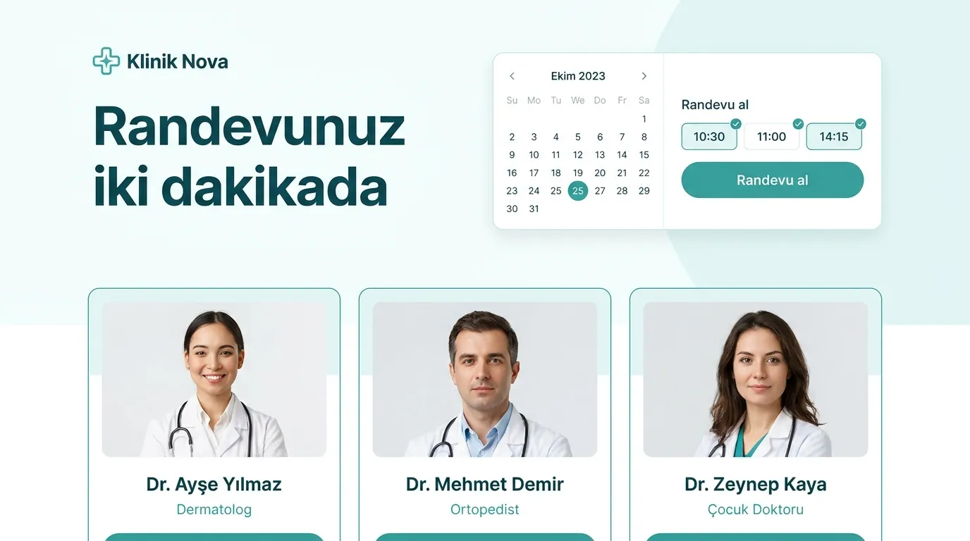 Clinic site with online booking design preview