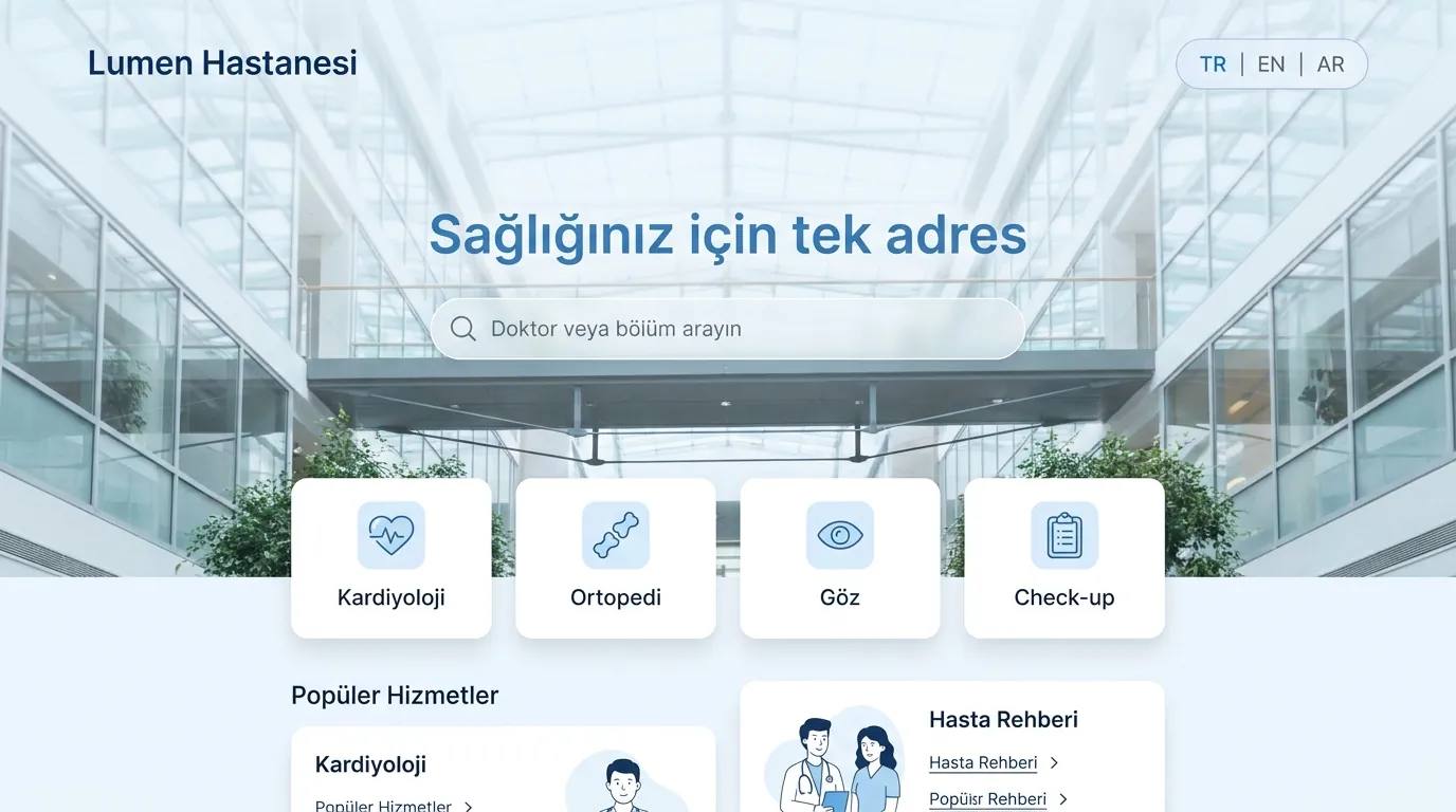 Multi-specialty hospital site design preview